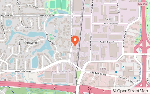 Map showing Sky Zone Trampoline Park in Edina, MN