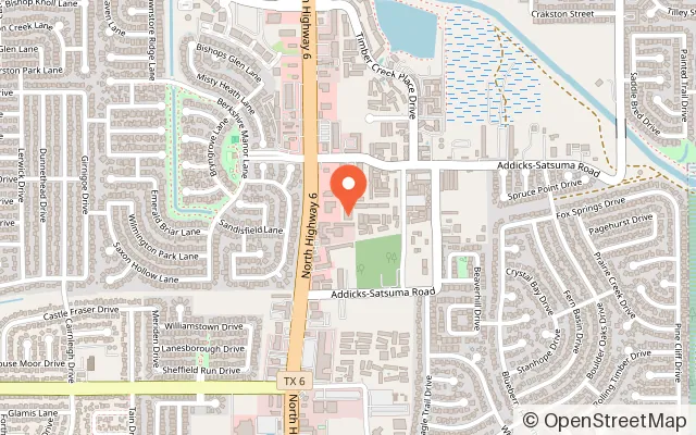 Map showing BEAR CREEK ROLLER RINK in Houston, TX