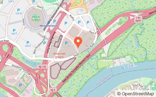 Map showing Ninja Kidz Action Park in East Rutherford, NJ