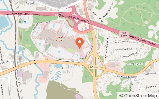 Map showing Palisades Center Ice Rink in West Nyack, NY