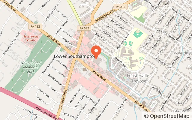 Map showing Lucky Strike Feasterville in Feasterville, PA