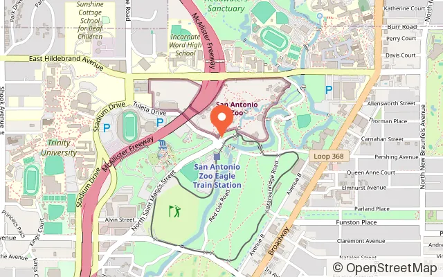 Map showing Kiddie Park in San Antonio, TX