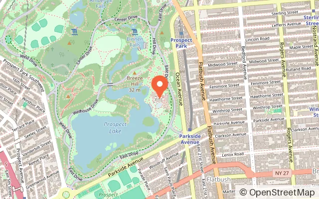 Map showing LeFrak Center at Lakeside in Brooklyn, NY