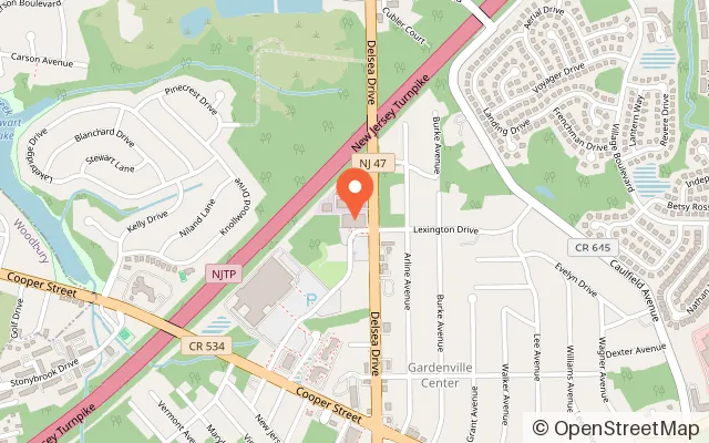 Map showing Bowlero Deptford in Deptford, NJ