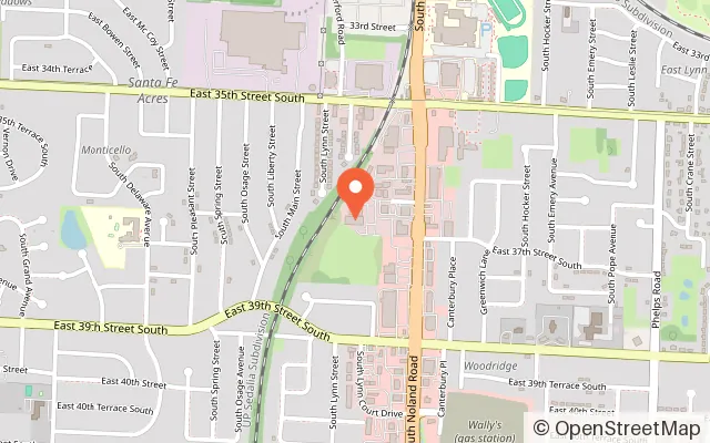 Map showing Olahrama 28 Family Fun Skate Center in Independence, MO