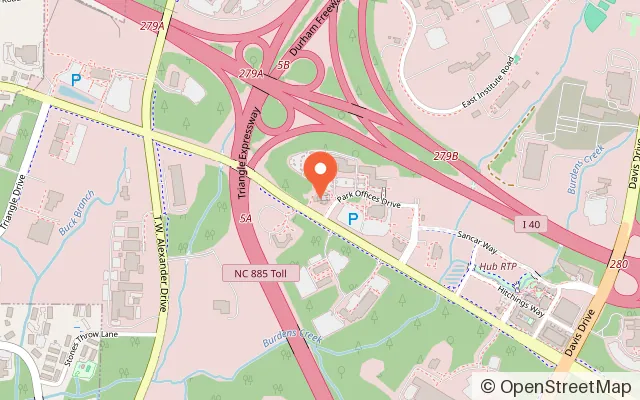 Map showing Game On Escapes & More - Boxyard RTP in Research Triangle Park, NC