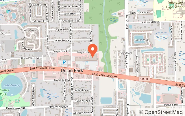 Map showing Boardwalk Bowl Entertainment Center in Orlando, FL