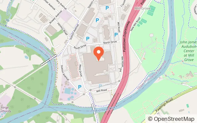 Map showing Philadelphia Rock Gyms - Oaks in Oaks, PA