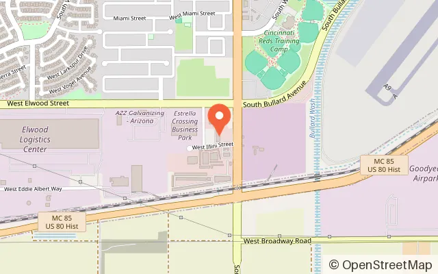 Map showing Bloomies Playspace in Goodyear, AZ