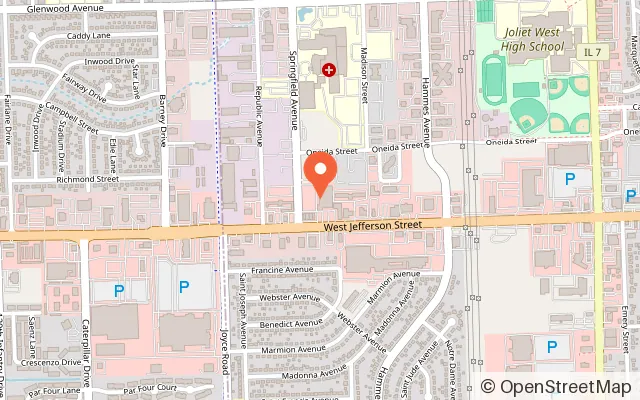 Map showing Joliet Town & Country Lanes in Joliet, IL