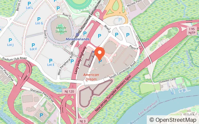 Map showing Soccer Factory in East Rutherford, NJ