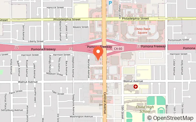 Map showing Skate Express in Chino, CA