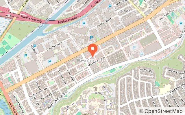 Map showing Sender One - Playa Vista in Los Angeles, CA