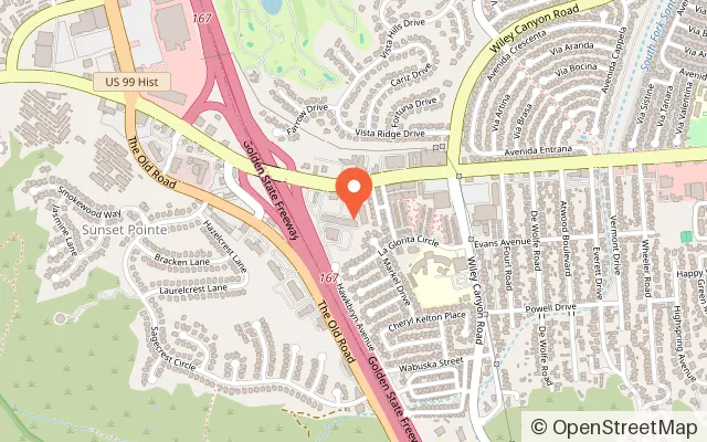 Map showing Tag-Ops Indoor Nerf Arena in Santa Clarita, CA