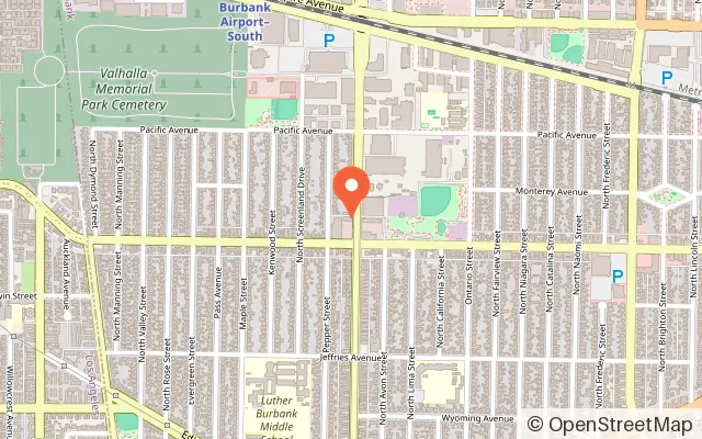 Map showing Kids in Joy Indoor Playground, INC in Burbank, CA
