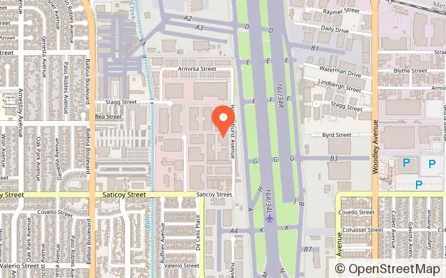 Map showing Sky Zone Trampoline Park in Van Nuys, CA