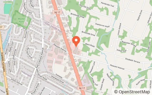 Map showing The Gravity Vault - Upper Saddle River, NJ in Upper Saddle River, NJ