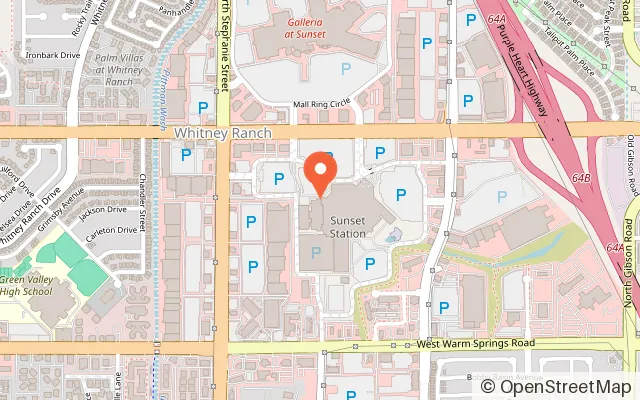 Map showing Kids Quest at Sunset Station in Henderson, NV