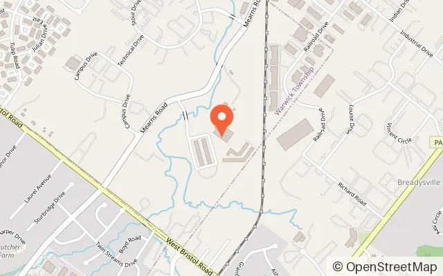 Map showing The Revolution Ice Gardens in Warminster, PA