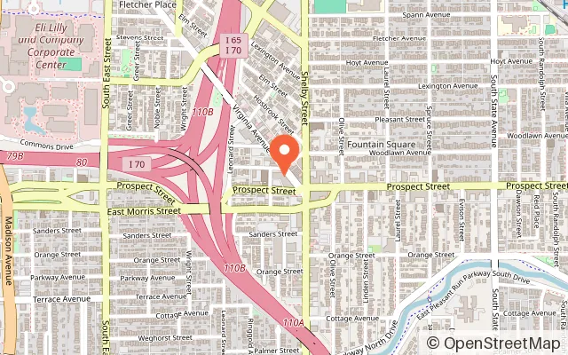 Map showing The Pinvault Indy in Indianapolis, IN