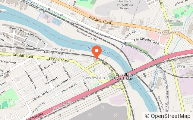 Map showing Reach Climbing & Fitness in Bridgeport, PA