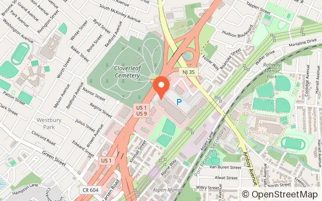 Map showing Activate Games in Woodbridge, NJ