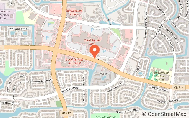 Map showing Arcade Time Entertainment in Coral Springs, FL