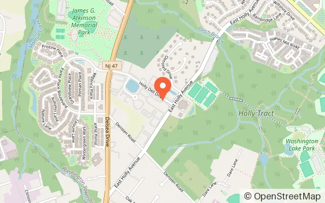 Map showing Hollydell Ice Arena in Sewell, NJ