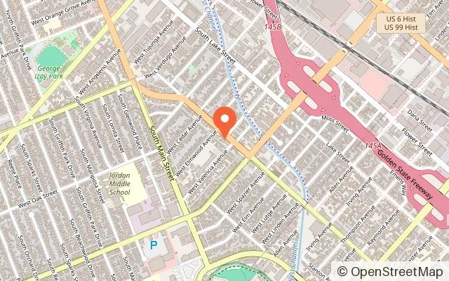 Map showing Play All Day Indoor Playground in Burbank, CA