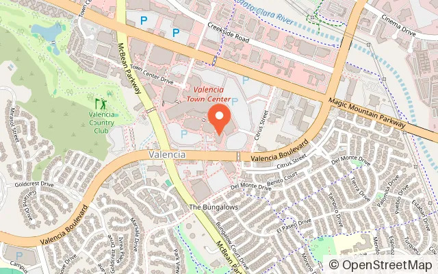 Map showing Billy Beez Valencia Mall in Valencia, CA