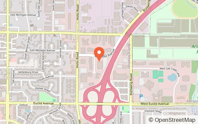 Map showing West Meadows Ice Arena in Rolling Meadows, IL