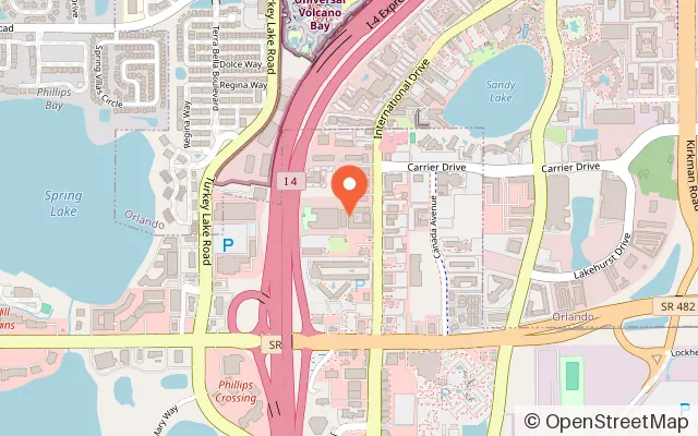 Map showing CoCo Key Resort and Water Park Orlando in Orlando, FL