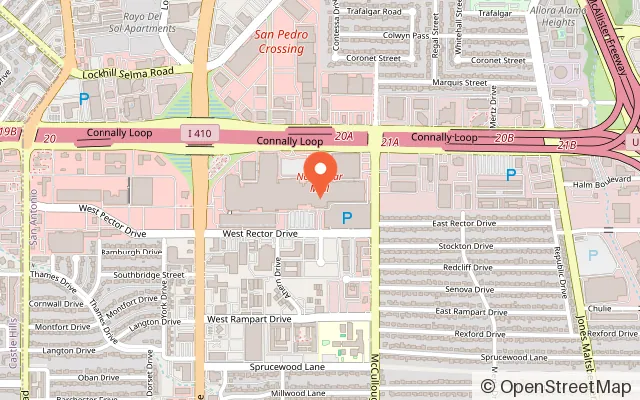 Map showing Round1 Bowling & Arcade - San Antonio in San Antonio, TX