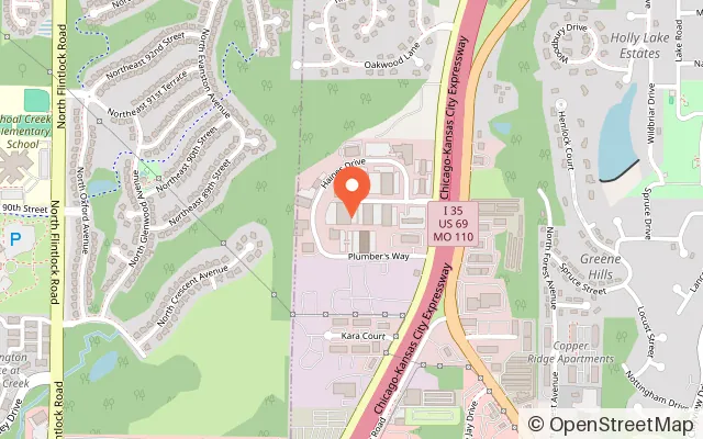 Map showing Above All Trampoline Park in Liberty, MO