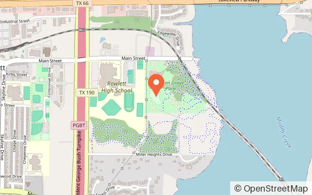 Map showing Rowlett Wet Zone in Rowlett, TX