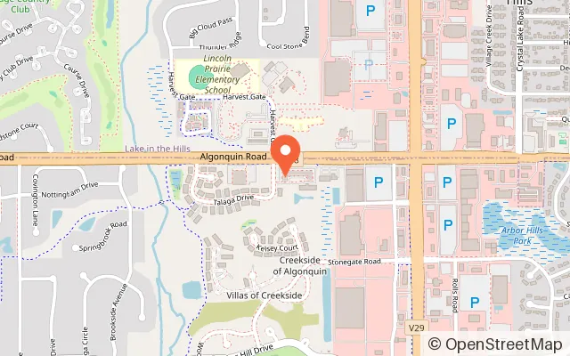 Map showing Kid's World & Cafe in Algonquin, IL
