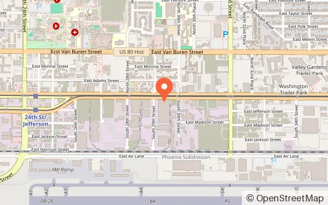 Map showing American Paintball Coliseum in Phoenix, AZ