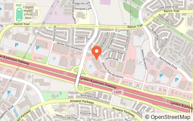 Map showing Ground Control Trampoline Park - Las Colinas in Irving, TX