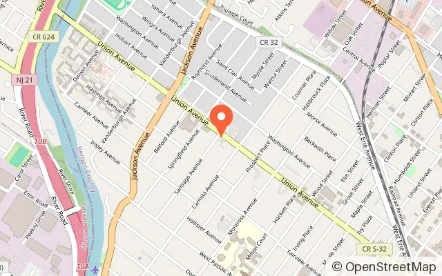 Map showing The Little Play Cafe in Rutherford, NJ