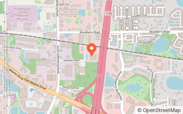 Map showing TGH Ice Plex in Tampa, FL