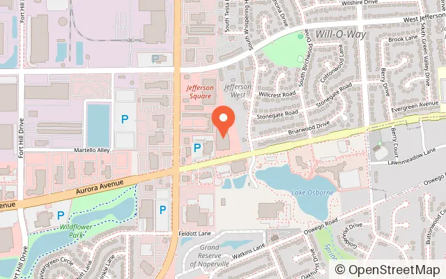 Map showing Lucky Strike Naperville in Naperville, IL