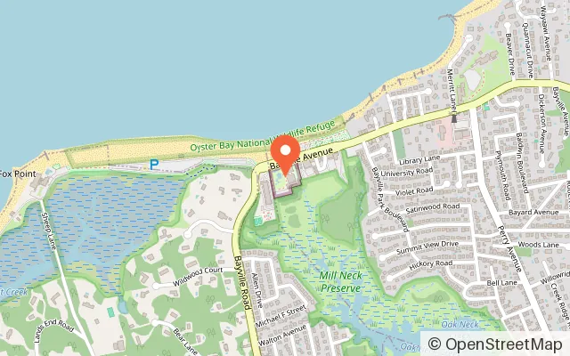 Map showing Bayville Adventure Park in Bayville, NY