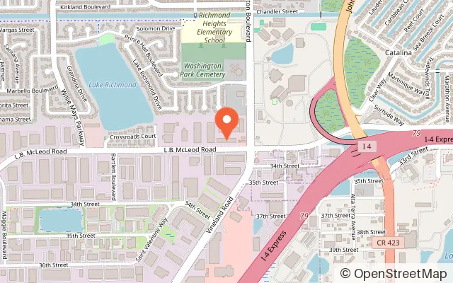 Map showing Millie Moo's in Orlando, FL