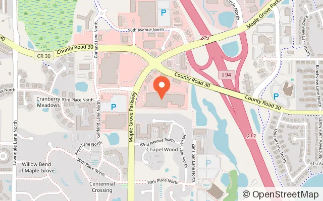 Map showing Sky Zone Trampoline Park in Maple Grove, MN