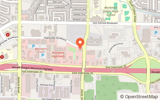 Map showing Dave & Buster's Arlington in Arlington, TX