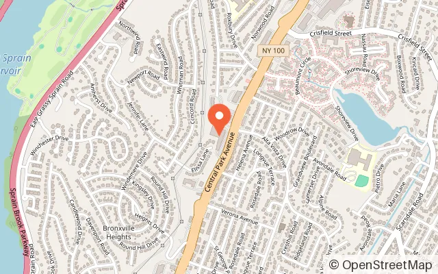 Map showing Sky Zone Trampoline Park in Yonkers, NY