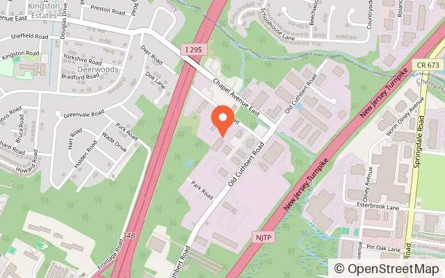 Map showing Hot Wheelz in Cherry Hill Township, NJ