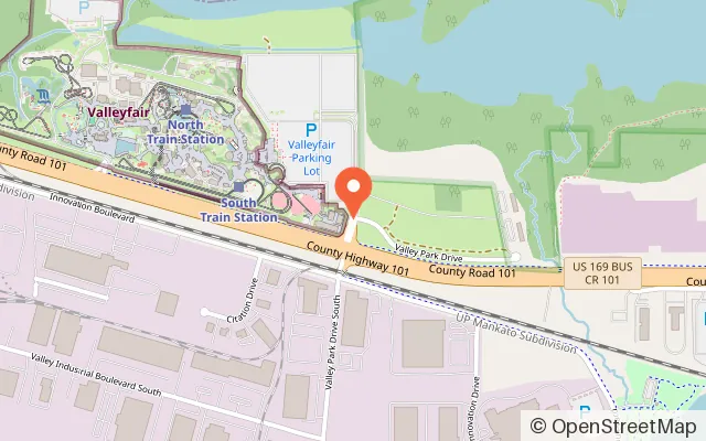 Map showing Valleyfair in Shakopee, MN