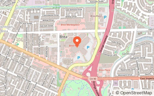 Map showing Kawaii Klaws of Brea in Brea, CA
