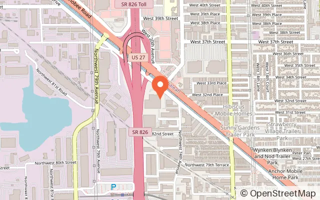Map showing K1 Speed Miami in Medley, FL